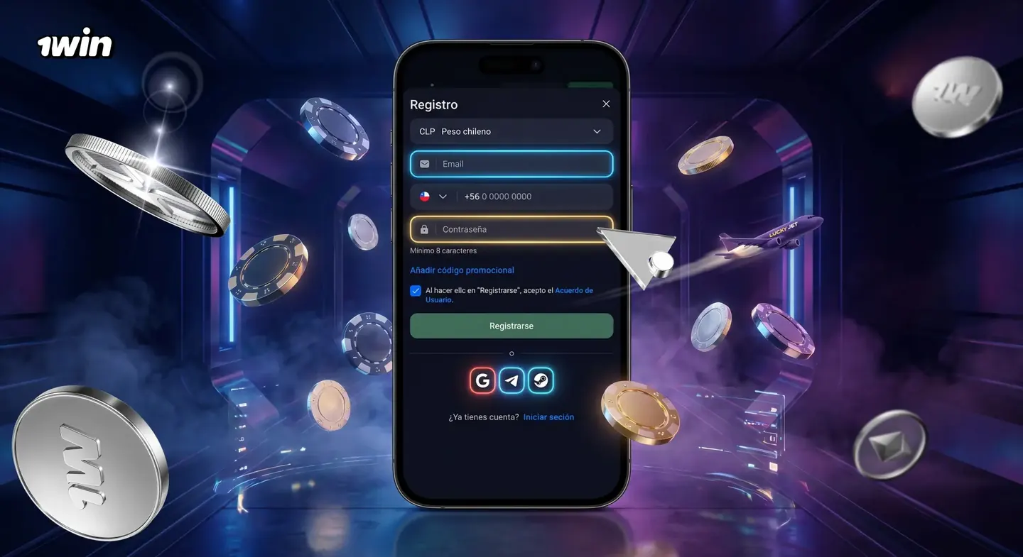 Página oficial de 1win abierta en el navegador